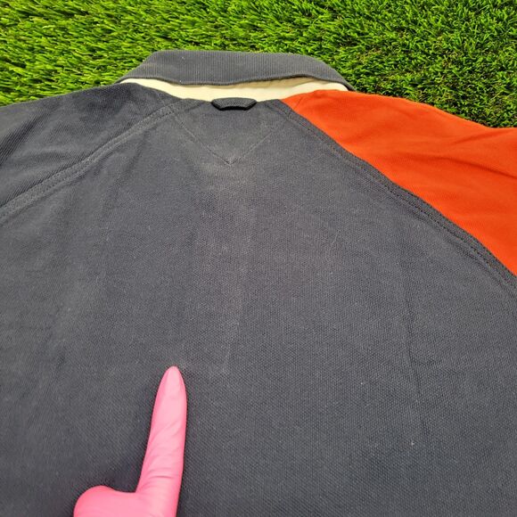 Tommy-Hilfiger Polo Shirt Large 22x27 Blue - Picture 8 of 16